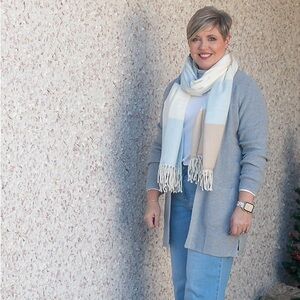 Gray Women's Open Front Sweater